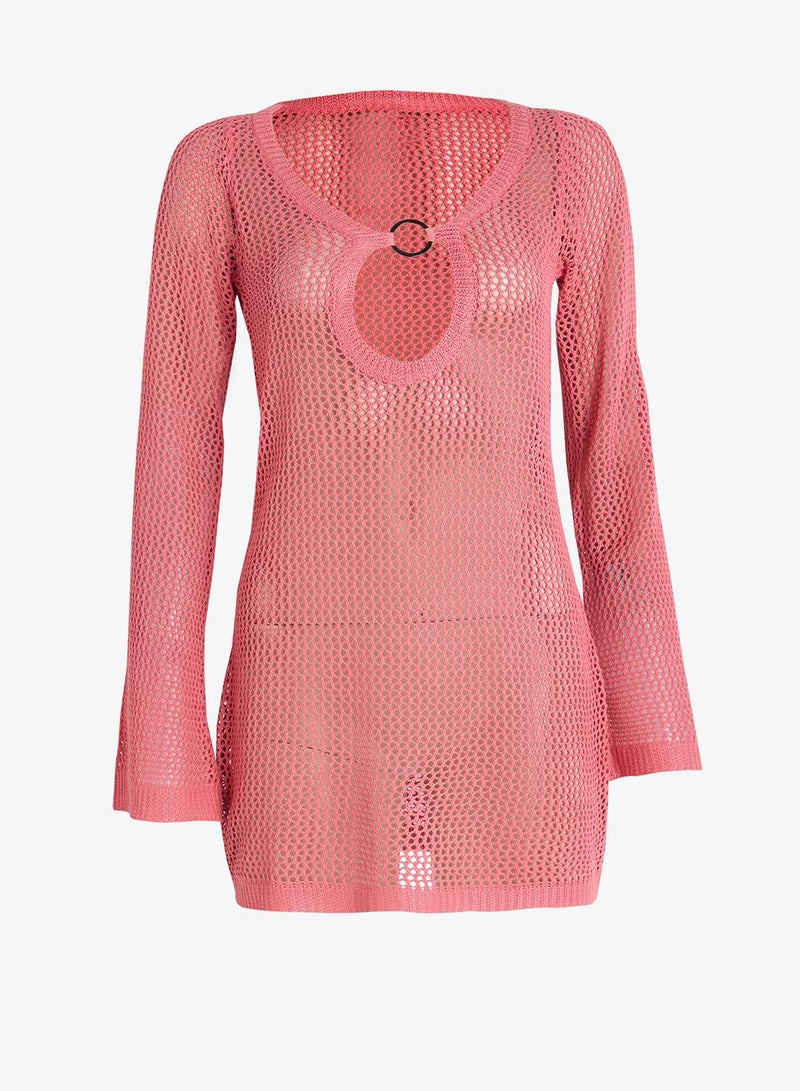 جينجر فستان قصير كروشيه بتفاصيل رينجر - Image 5